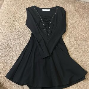 Gypsy Warrior baby doll long sleeve lace up dress Small